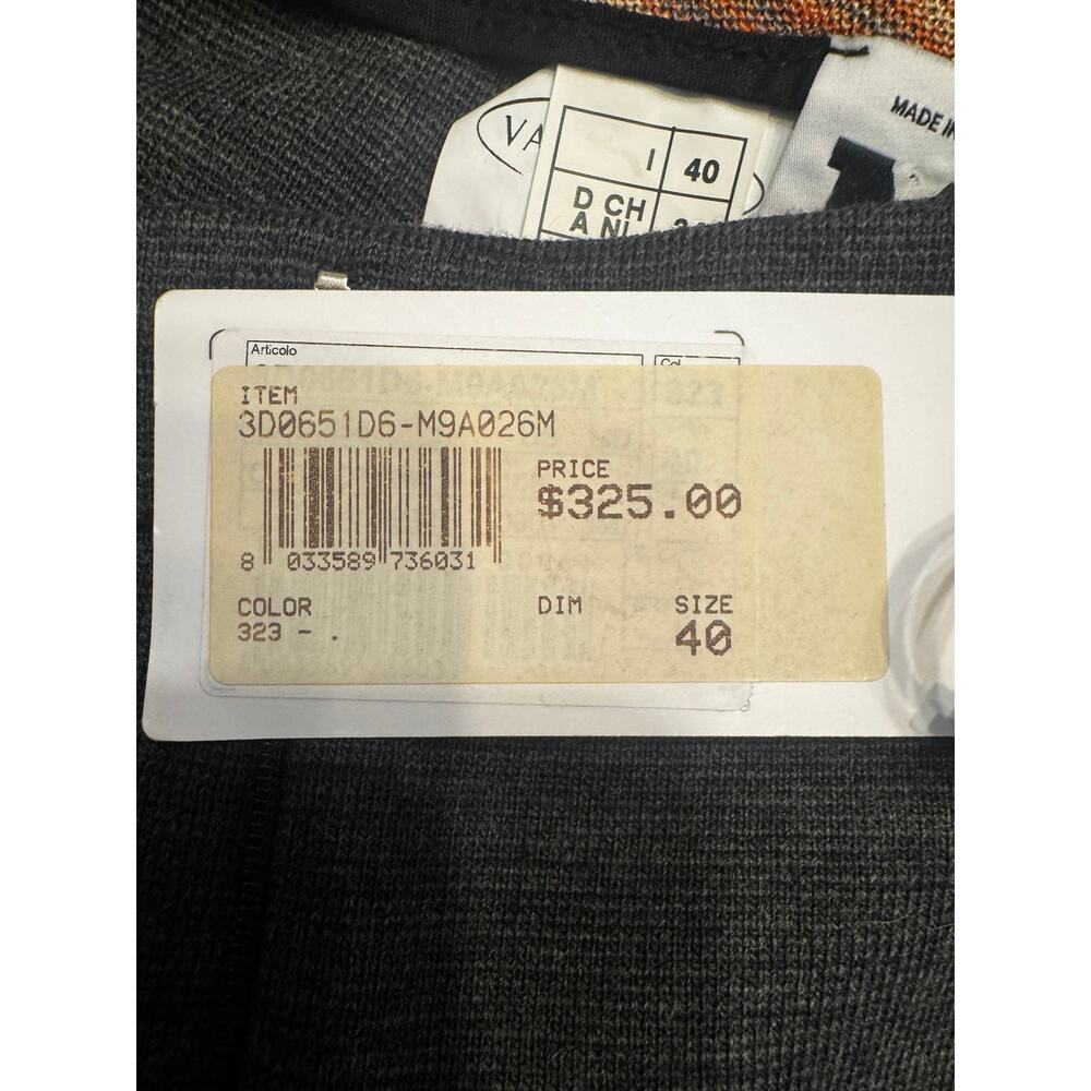 Missoni Knit Trim Gray Wool Blend Pants Made in Italy Size 40 NWT - Picture 5 of 6
